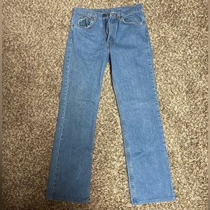 Vintage Made in the USA Levi’s 517 Bootcut Jeans Orange Tab with Trademark 31x34